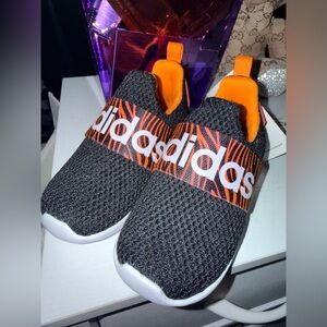 Adidas Kids Black and Orange Slip-On Sneakers